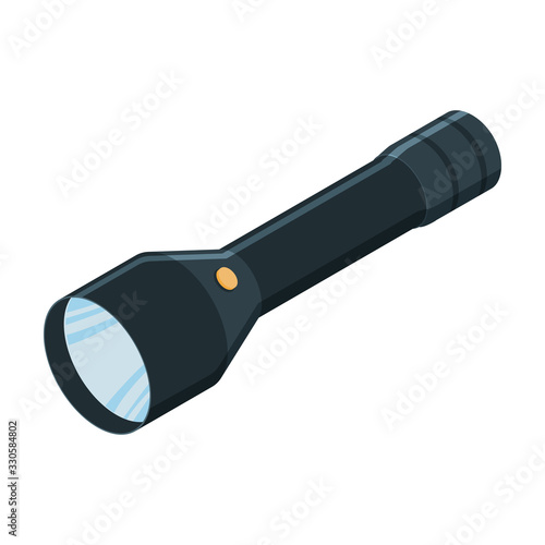 Flashlight isometric vector icon.Cartoon vector icon isolated on white background flashlight.