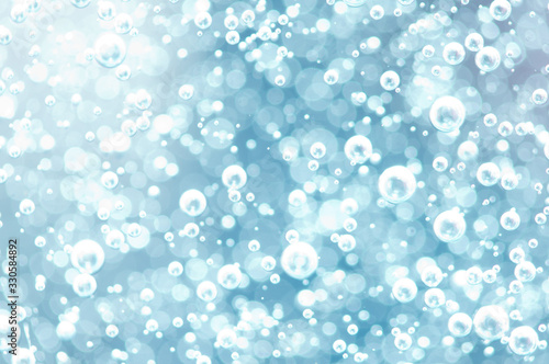 Wallpaper Mural Macro Oxygen bubbles in water on blured background, concept such as ecology