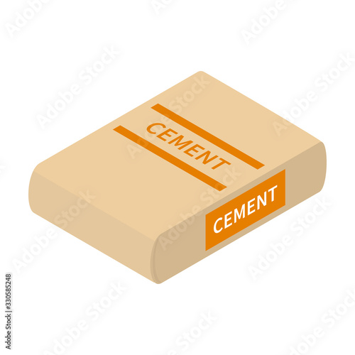 Cement of bag isometric vector icon.Cartoon vector icon isolated on white background cement of bag .