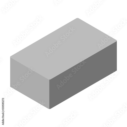 Block of concrete isometric vector icon.Cartoon vector icon isolated on white background block of concrete.