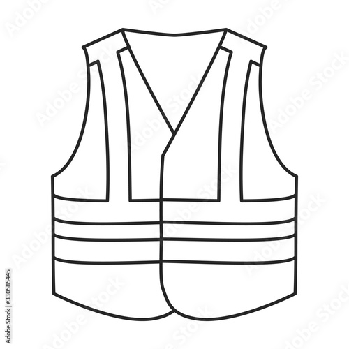 Safety vest vector icon.Outline vector icon isolated on white background safety vest.