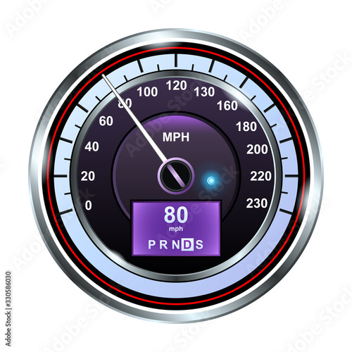 Speedometer vector icon.Realistic vector icon isolated on white background speed .