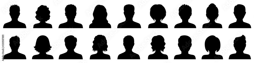 © dlyastokiv - Set man and woman head icon silhouette. Male and female avatar profile sign, face silhouette logo – stock vector © dlyastokiv - Set man and woman head icon silhouette. Male and female avatar profile sign, face silhouette logo – stock vector