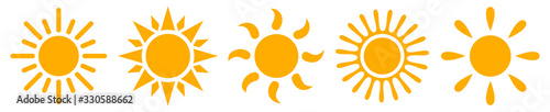 Set sun icons - stock vector
