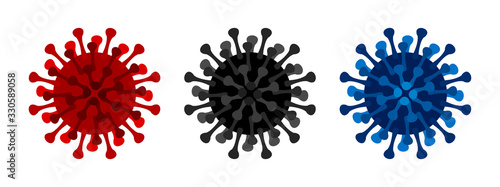 Set virus icon, infection symbol, coronavirus sign, COVID-19, 2019-nCoV - stock vector