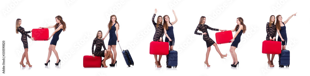 Woman going to summer vacation isolated on white Woman going to summer vacation isolated on white