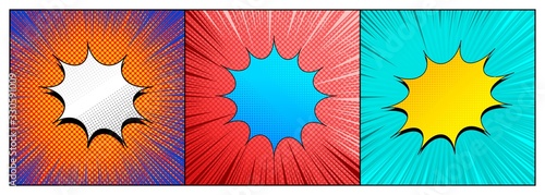 Comic bright explosive backgrounds