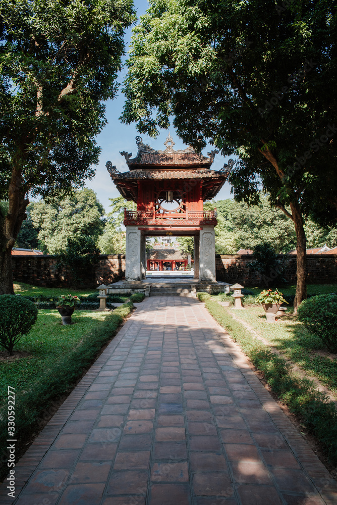 Temple of Literature, in downtown Ha Noi, Vietnam. Originally built as a university in 1070 dedicated to Confucius Temple of Literature, in downtown Ha Noi, Vietnam. Originally built as a university in 1070 dedicated to Confucius