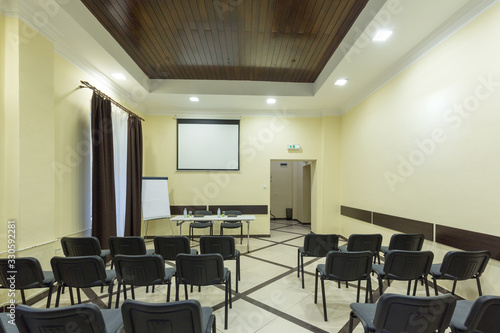 Interior of a presentation meeting room in a hotel