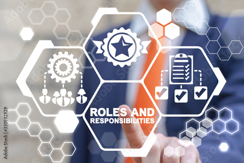 Quadro em tela Roles and Responsibilities Business Motivation Strategy Team Work Concept