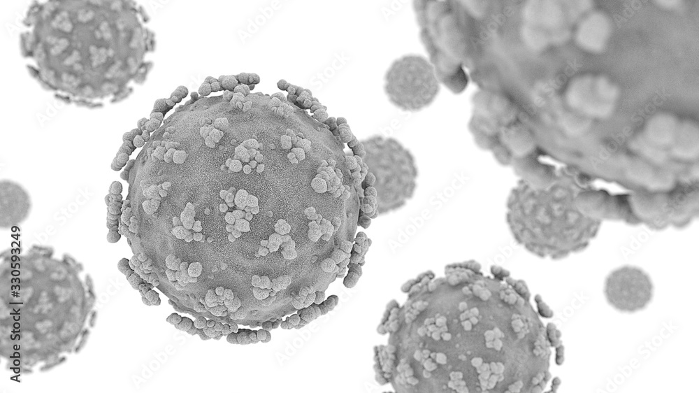 3D rendering of the coronavirus. 3D rendering of the coronavirus.