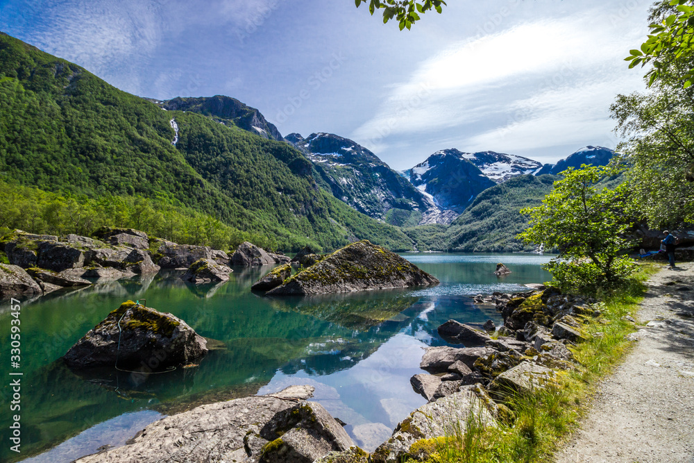 Bondhus mountain lake in Norway