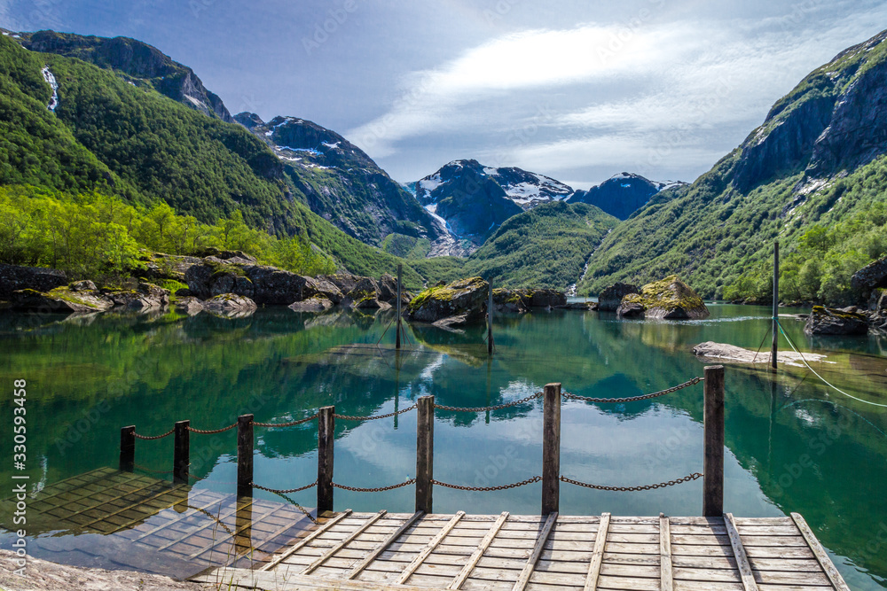 Bondhus mountain lake in Norway