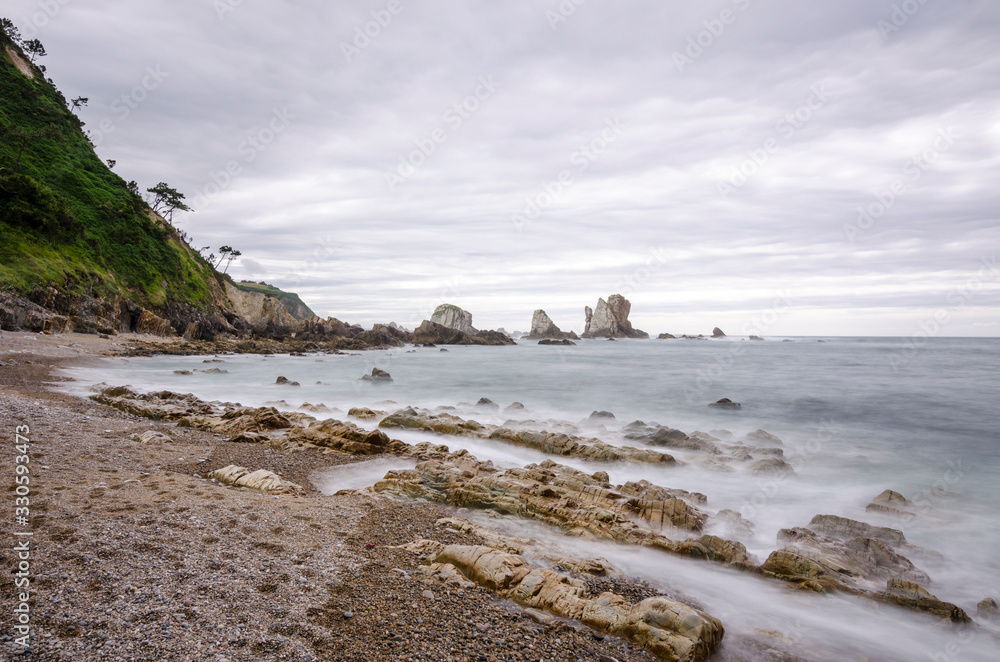 Playa del Silencio (Silence Beach), a curious and spectacular beach. Its waves form curious shapes. Playa del Silencio (Silence Beach), a curious and spectacular beach. Its waves form curious shapes.