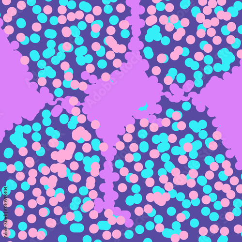 Color splash abstract cartoon background or playground banner design element. Vector overlay of colorful spotted geometric pattern, lines and dots.