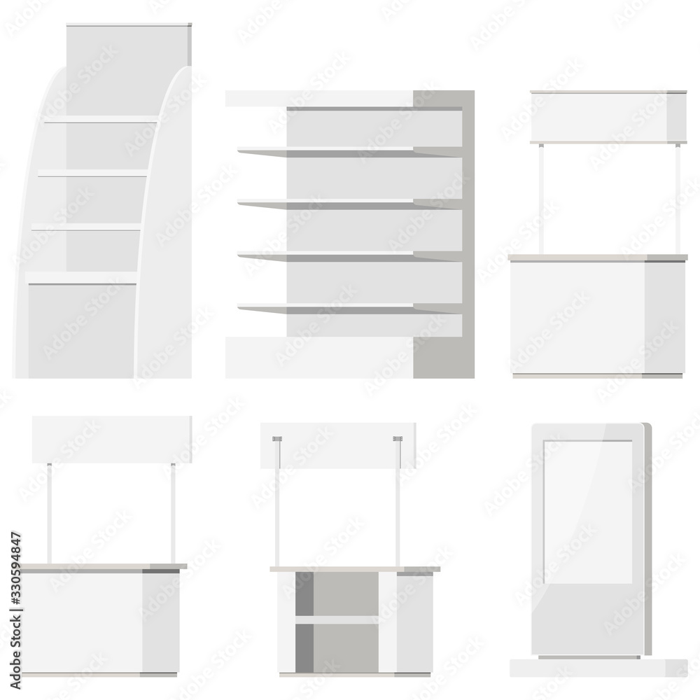 Promotional rack set - front and back view isolated on white background. Promotional rack set - front and back view isolated on white background.