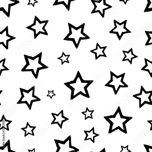 Seamless doodle hand drawn stars