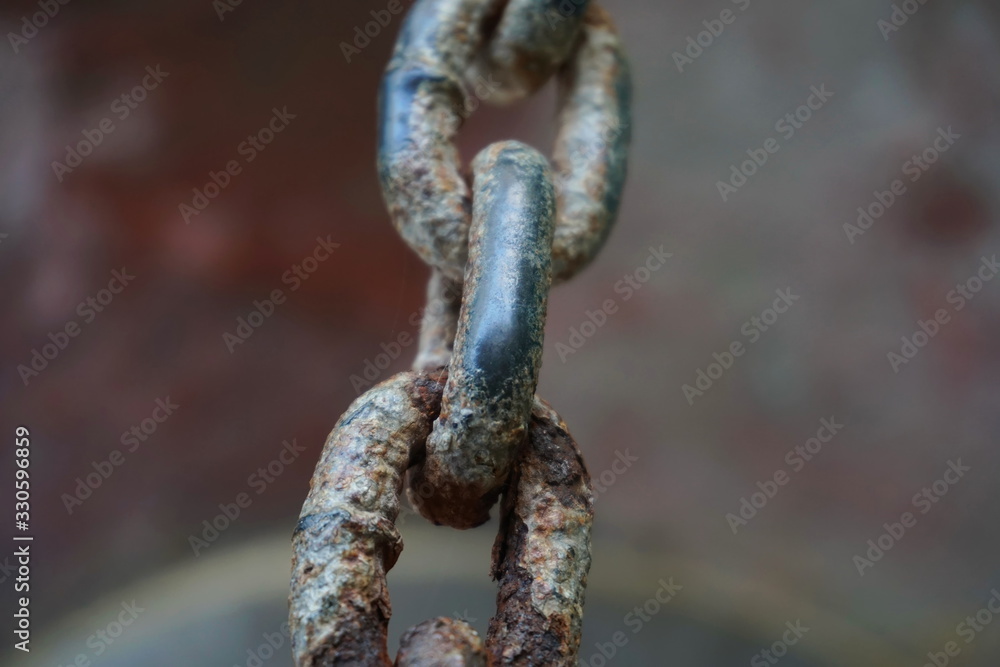 Close up of Steel chain, Rusty chains. Selective focus Close up of Steel chain, Rusty chains. Selective focus