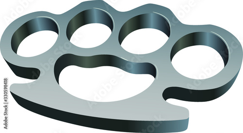 brass knuckles realistic vector illustration
