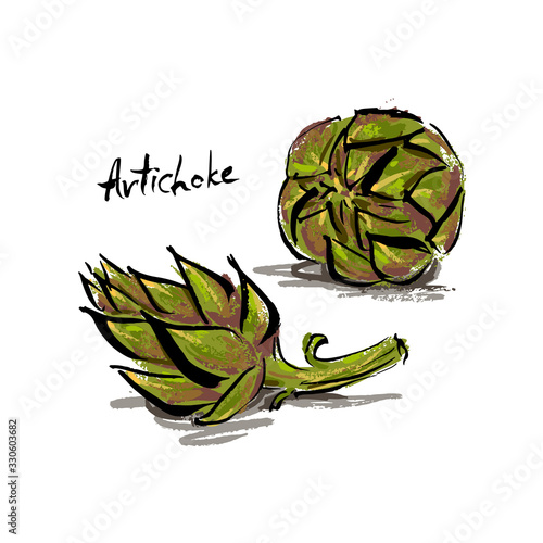 vector illustration of artichokes