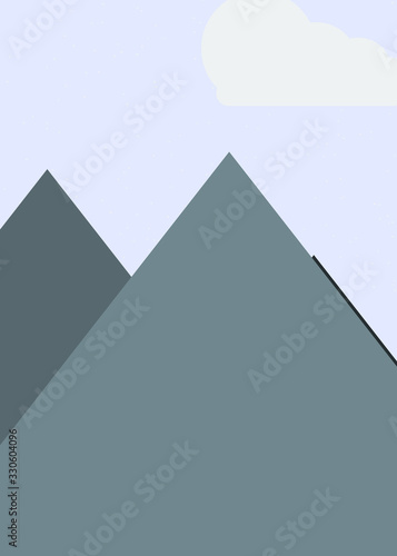 Free Download Moon and Mountains Panorame Generative Art background illustration - GFXLoad