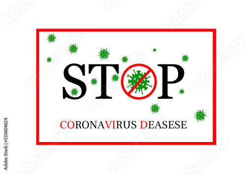 Stop Coronavirus deasese. Covid-19. Coronavirus (2019-nCoV) vector design. Wuhan virus. Web banner concept. Awareness, prevent, information, news. Coronavirus icons and prohibition sign. 