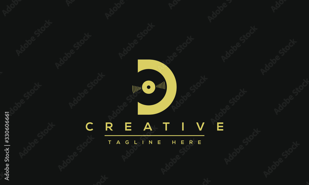 Creative modern letter D logo design, Minimalist D DD initial based vector icon.