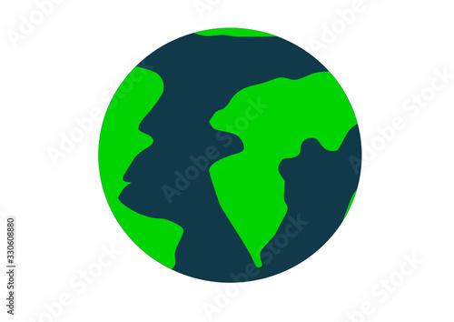 Planet Earth hand drawn design. Earth icon on the white background. Space, ecology, travel, world issues concept.