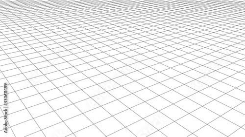 Abstract perspective grid. Wireframe landscape. Vector illustration.