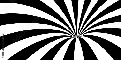 Vector abstract illustration of vortex with lines. Trendy 3d background in op art style, optical illusion.