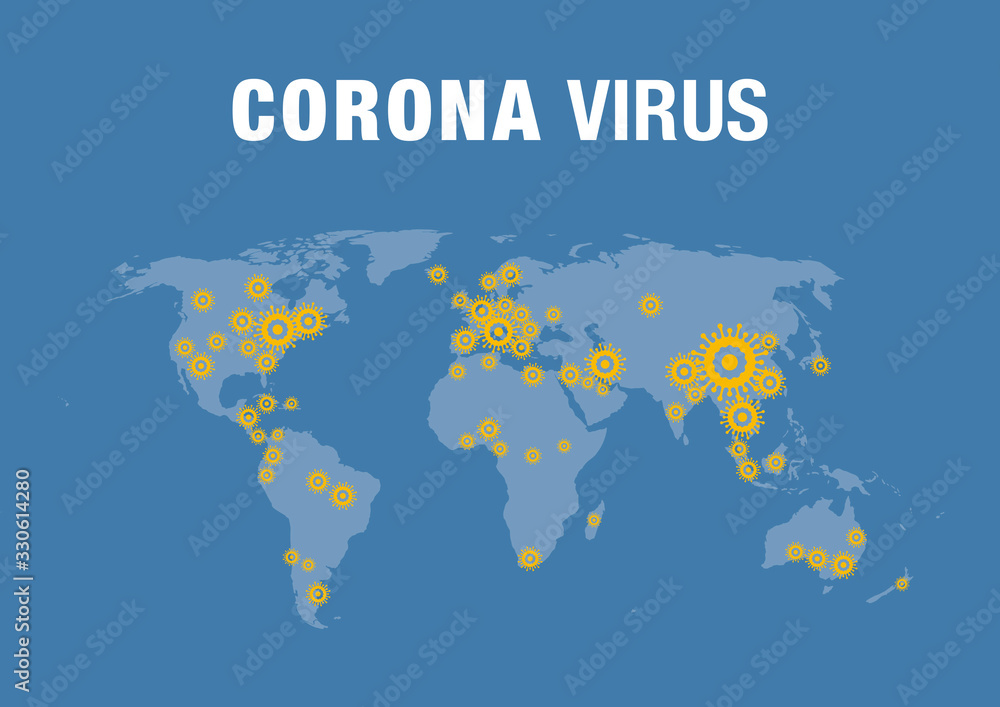 Map of corona virus spread around the world Map of corona virus spread around the world