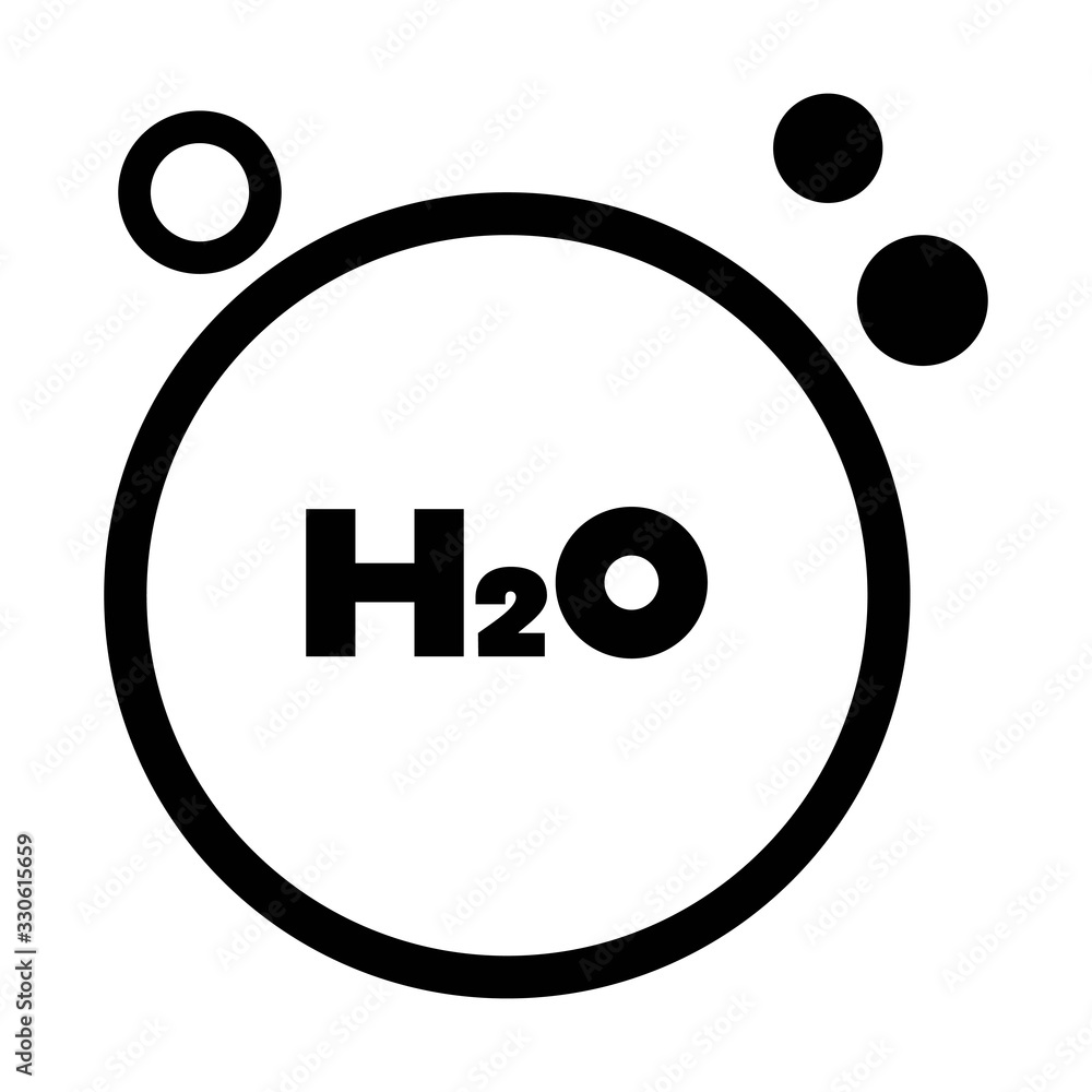 H2O icon. Water molecule icon. H2O icon. Water molecule icon.