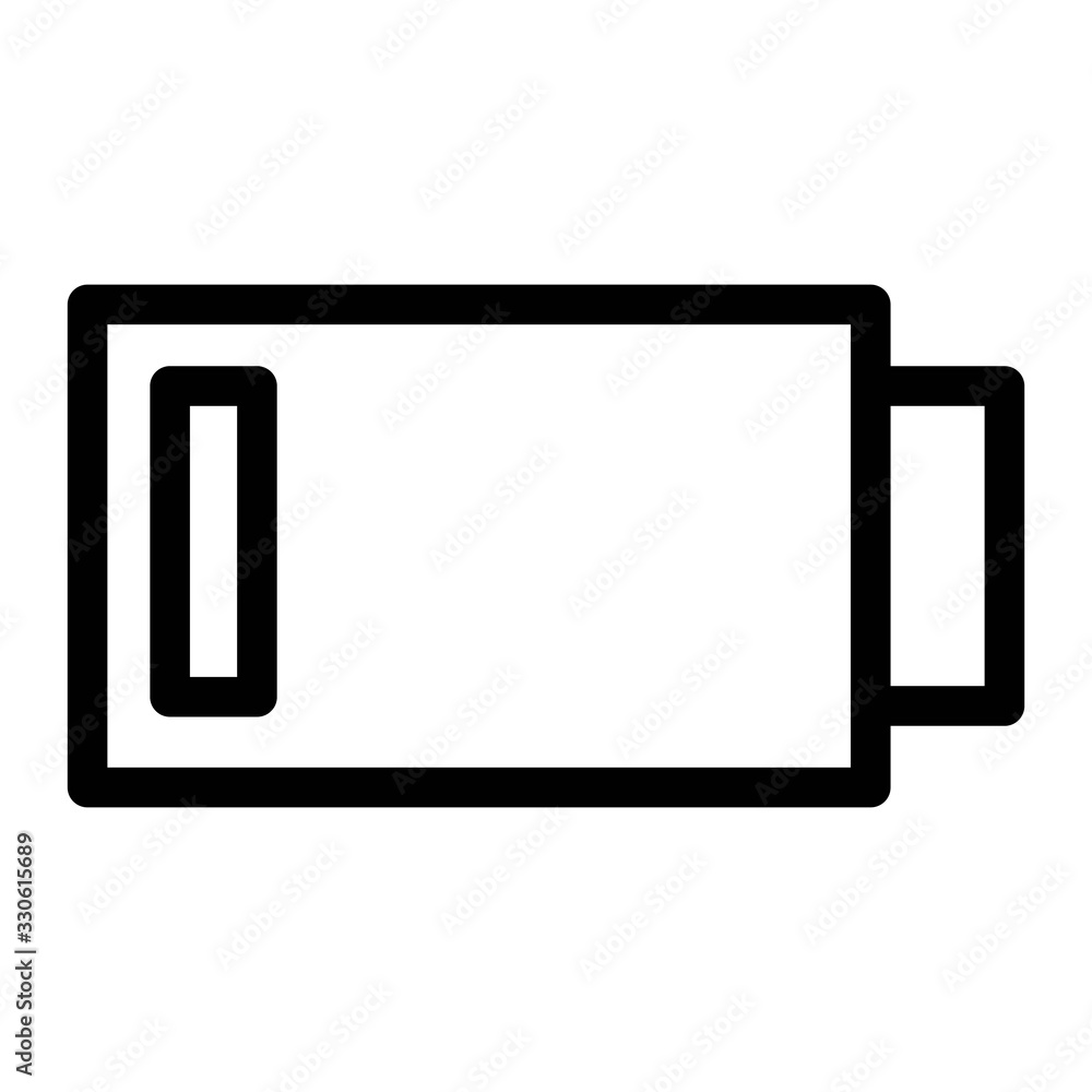 Battery icon in line style. Battery icon in line style.