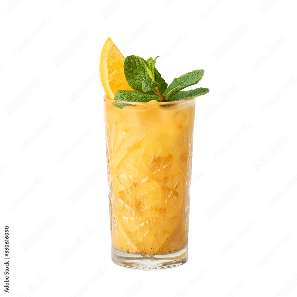 Fototapeta premium Cold cocktail drink isolation on a white