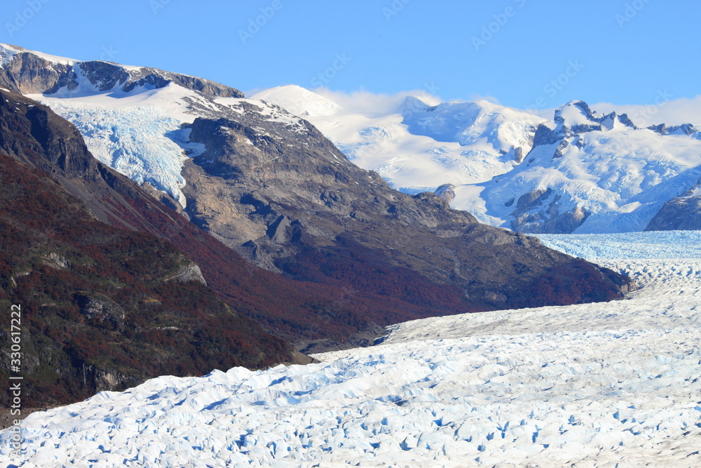 Perito Moreno glacier and Cerro Pietrobelli. Patagonia, Argentina