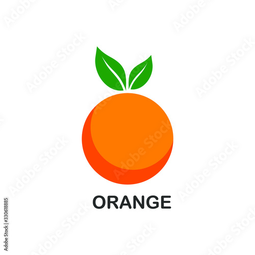 Orange fruit illustration logo vector