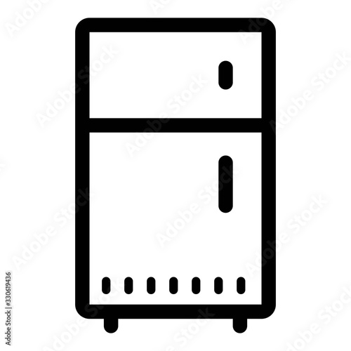 Refrigerator icon in line style. Fridge sign. Household appliances sign for perfect web and mobile concept.