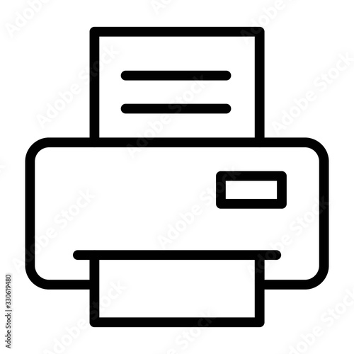 Printer icon on white background. Facsimile, inkjet printers illustration.