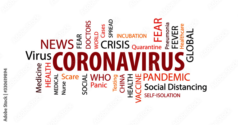 Obraz premium Corona Virus Word Cloud