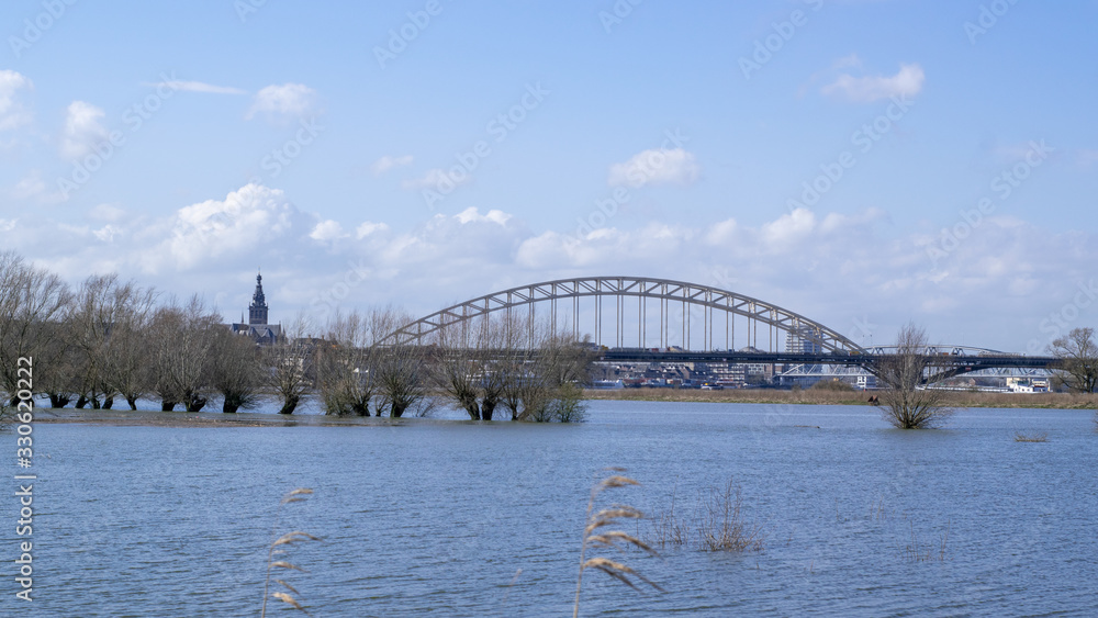 Fototapeta premium Trees in flooded water in waal