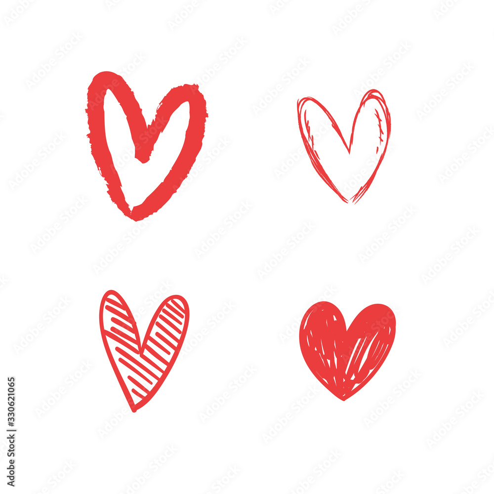 Heart doodles collection. Set of hand drawn isolated hearts. Love illustrations. Heart doodles collection. Set of hand drawn isolated hearts. Love illustrations.