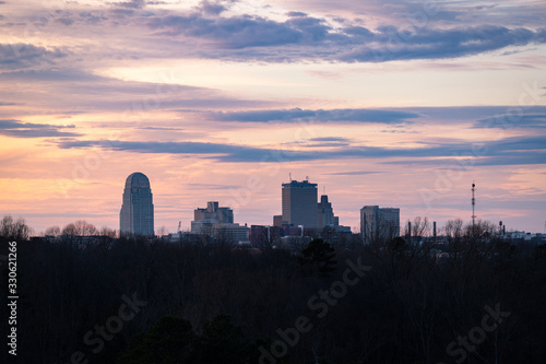 Winston-Salem, North Carolina Skyline at Sunset