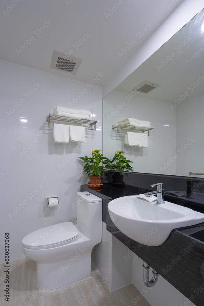 Toilet bowl in the bathroom interior architecture of rest room and decorative design Toilet bowl in the bathroom interior architecture of rest room and decorative design