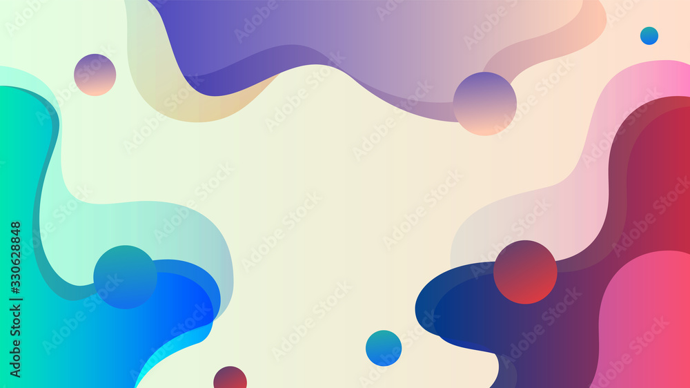 Fuid abstract circles multi colorful vector gradient background