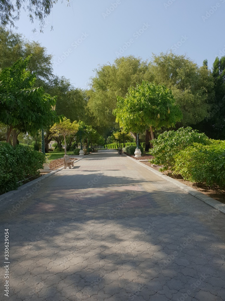 road in the park from park qurum in Muscat Oman 