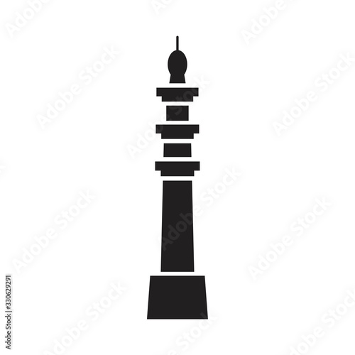 Photo Mosque minaret icon template black color editable