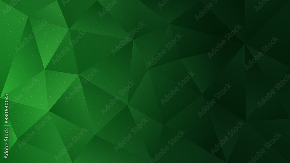 Obraz premium Polygon abstract shapes dots green dark gradient vector background