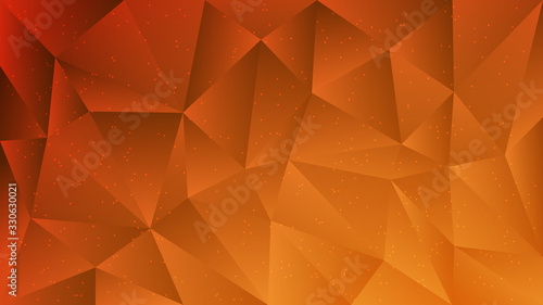 Polygon abstract shapes dots orange dark gradient vector background