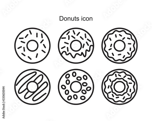 Donuts icon template black color editable. Donuts icon symbol Flat vector illustration for graphic and web design.