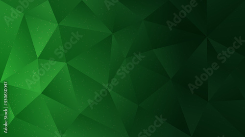 Polygon abstract shapes dots green dark gradient vector background